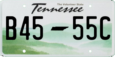 TN license plate B4555C