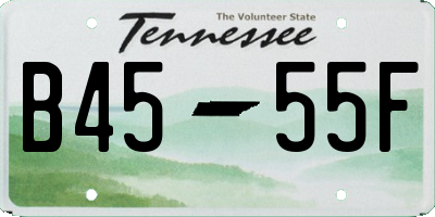 TN license plate B4555F