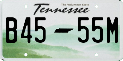 TN license plate B4555M