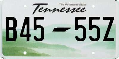 TN license plate B4555Z
