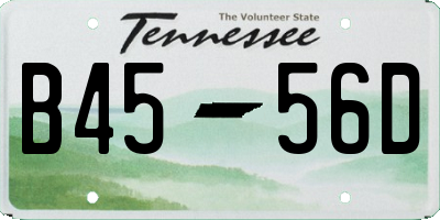 TN license plate B4556D