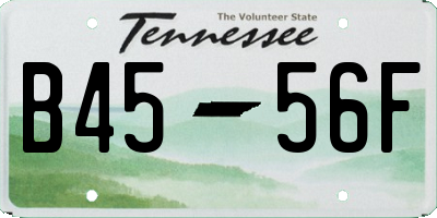 TN license plate B4556F