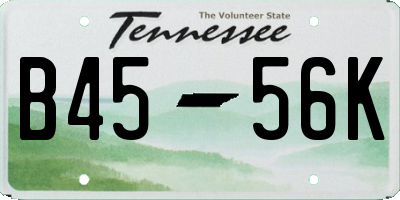 TN license plate B4556K