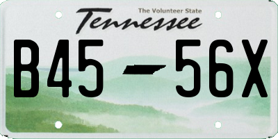 TN license plate B4556X