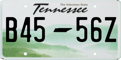 TN license plate B4556Z