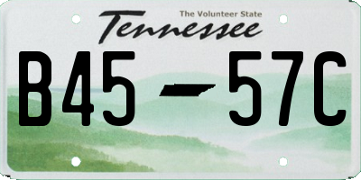 TN license plate B4557C