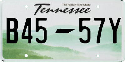 TN license plate B4557Y