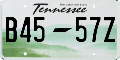 TN license plate B4557Z