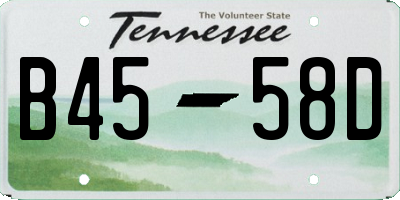 TN license plate B4558D