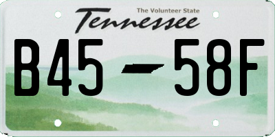 TN license plate B4558F