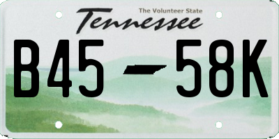 TN license plate B4558K