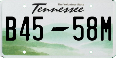 TN license plate B4558M
