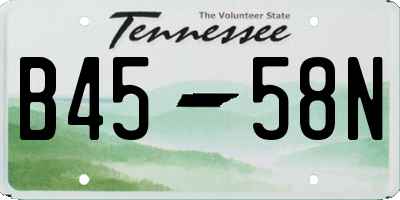 TN license plate B4558N