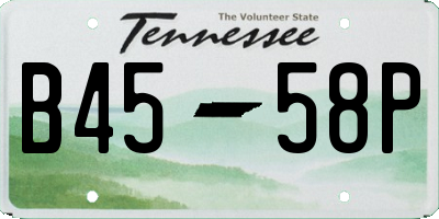 TN license plate B4558P
