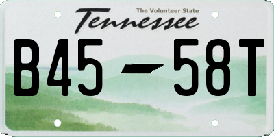 TN license plate B4558T