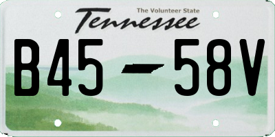 TN license plate B4558V