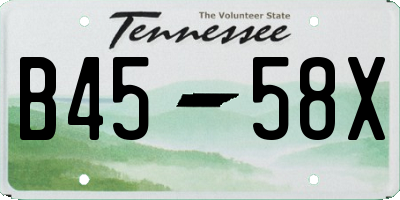 TN license plate B4558X