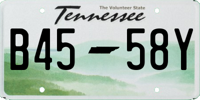 TN license plate B4558Y