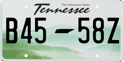 TN license plate B4558Z