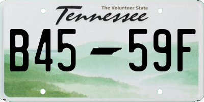 TN license plate B4559F
