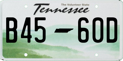 TN license plate B4560D