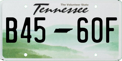 TN license plate B4560F