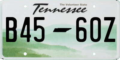 TN license plate B4560Z