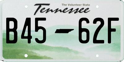 TN license plate B4562F