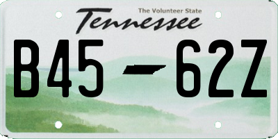 TN license plate B4562Z
