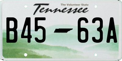 TN license plate B4563A
