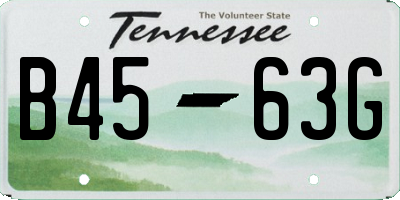 TN license plate B4563G