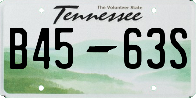 TN license plate B4563S