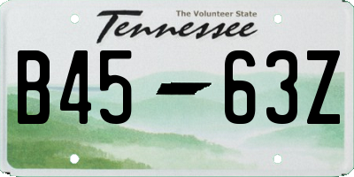 TN license plate B4563Z