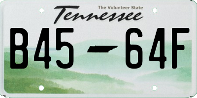 TN license plate B4564F