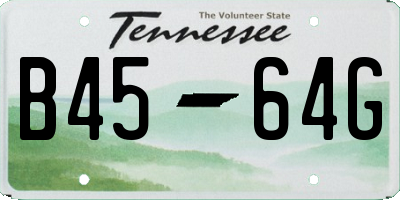 TN license plate B4564G
