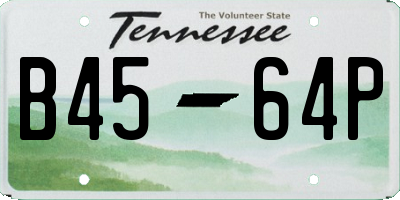 TN license plate B4564P