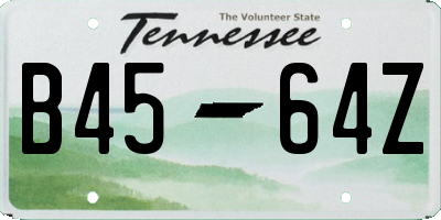 TN license plate B4564Z