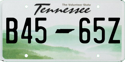 TN license plate B4565Z