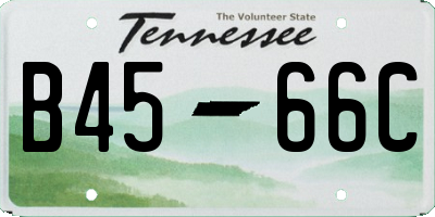 TN license plate B4566C