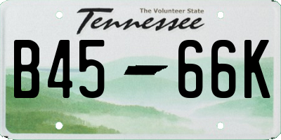 TN license plate B4566K