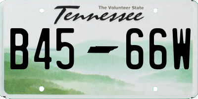 TN license plate B4566W