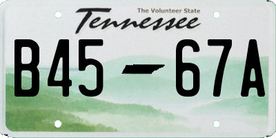 TN license plate B4567A