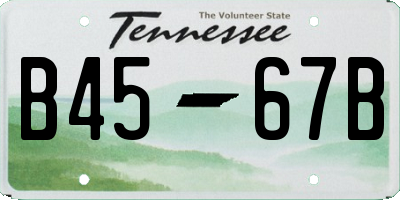 TN license plate B4567B