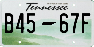 TN license plate B4567F