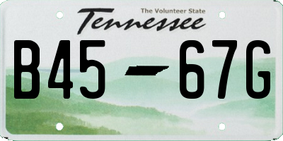 TN license plate B4567G