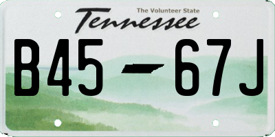 TN license plate B4567J