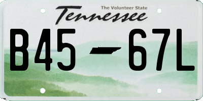 TN license plate B4567L