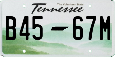 TN license plate B4567M