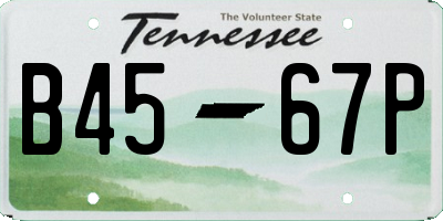 TN license plate B4567P