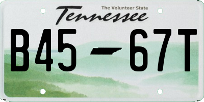 TN license plate B4567T
